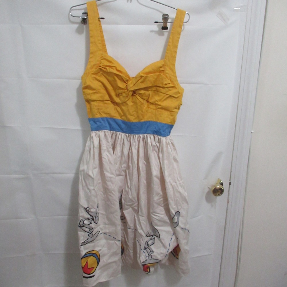 Disney Pixar The Dress Shop Dress Women Medium Yellow Good Luxo Jr Ball Lamp